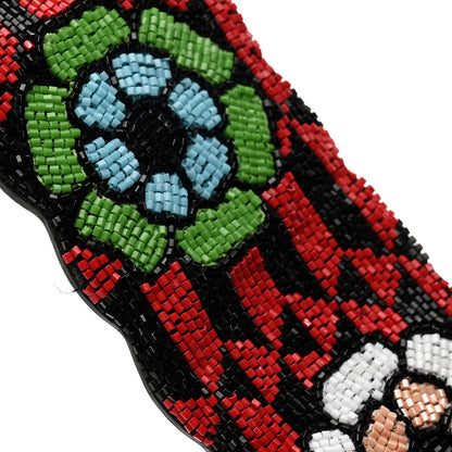 Fendi Beaded Vitello Dolce Embroidered Flower Strap You Black Multicolor 6 of 6