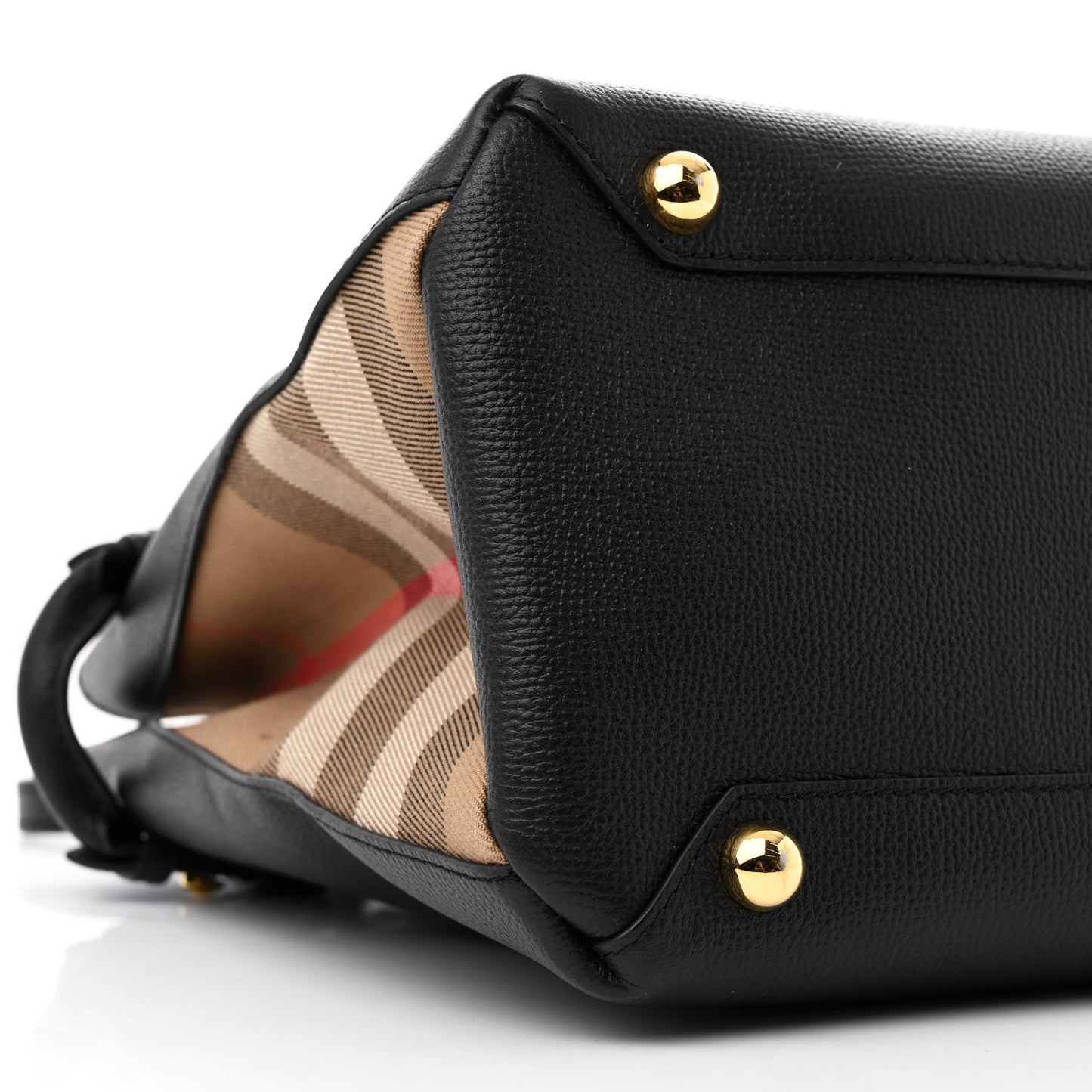 Derby Calfskin House Check Medium Banner Tote Black