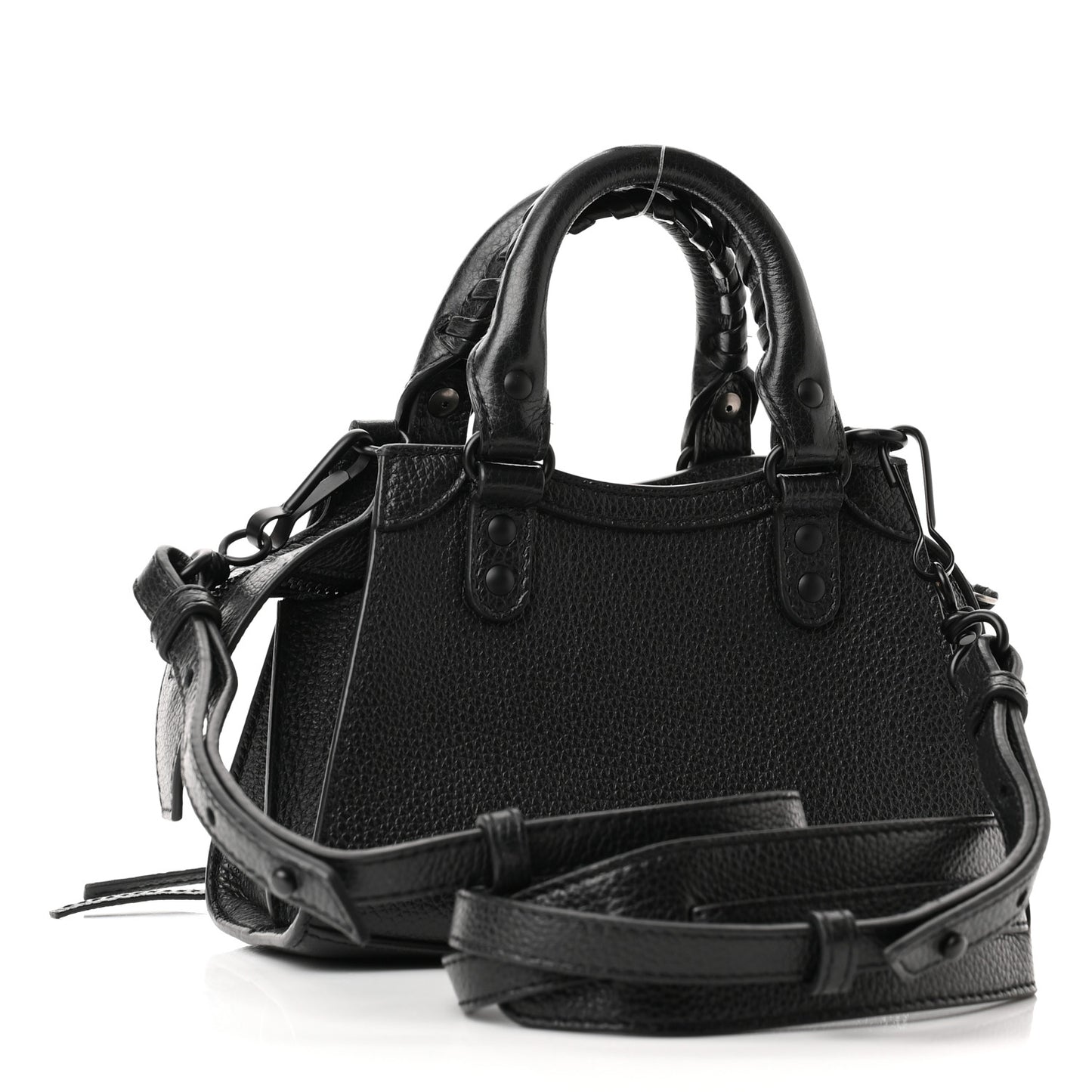 Grained Calfskin Neo Classic Black Hardware Nano City Crossbody Black