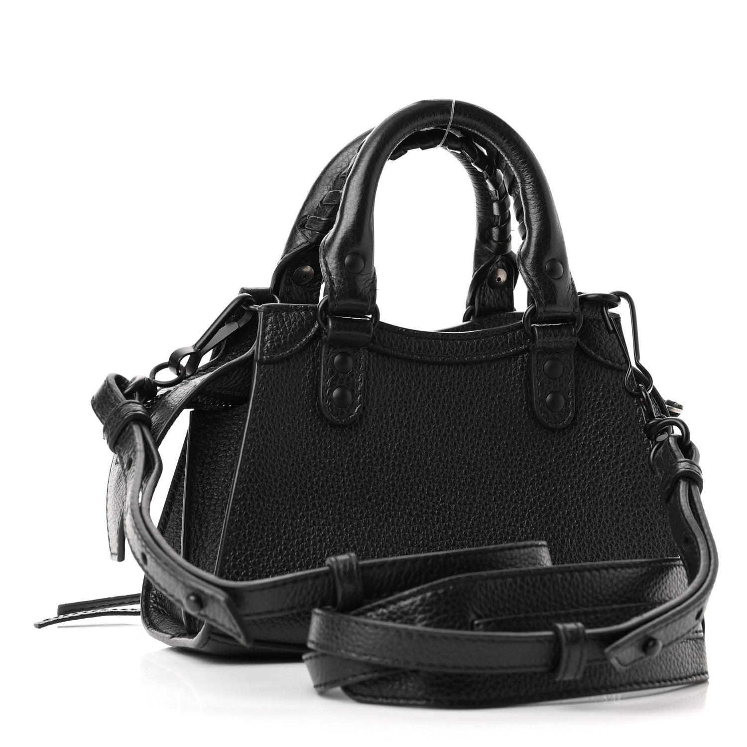 Balenciaga Grained Calfskin Neo Classic Black Hardware Nano City Crossbody Black 3 of 9