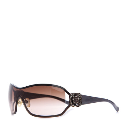 Chanel Swarovski Crystal Camellia CC Sunglasses 4164-B Bronze 1 of 7