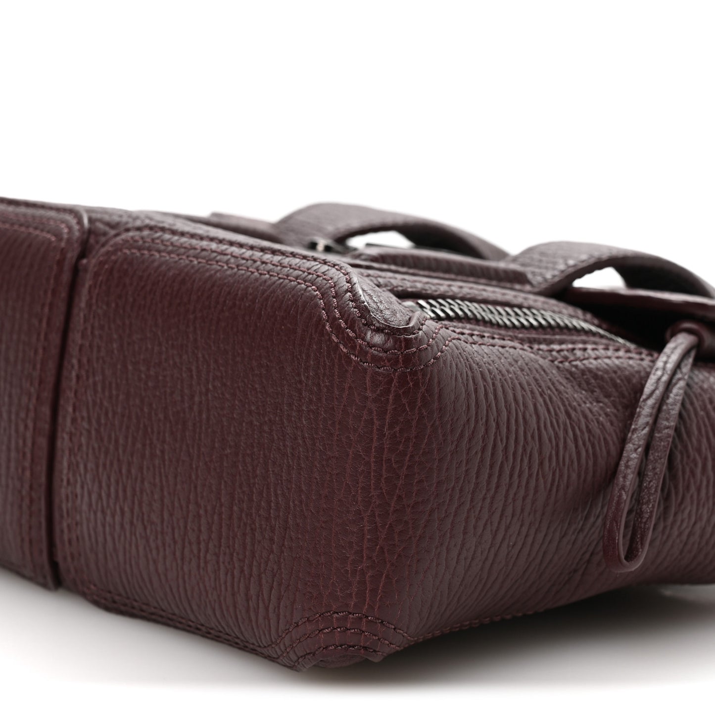 Textured Calfskin Mini Pashli Satchel Black Cherry