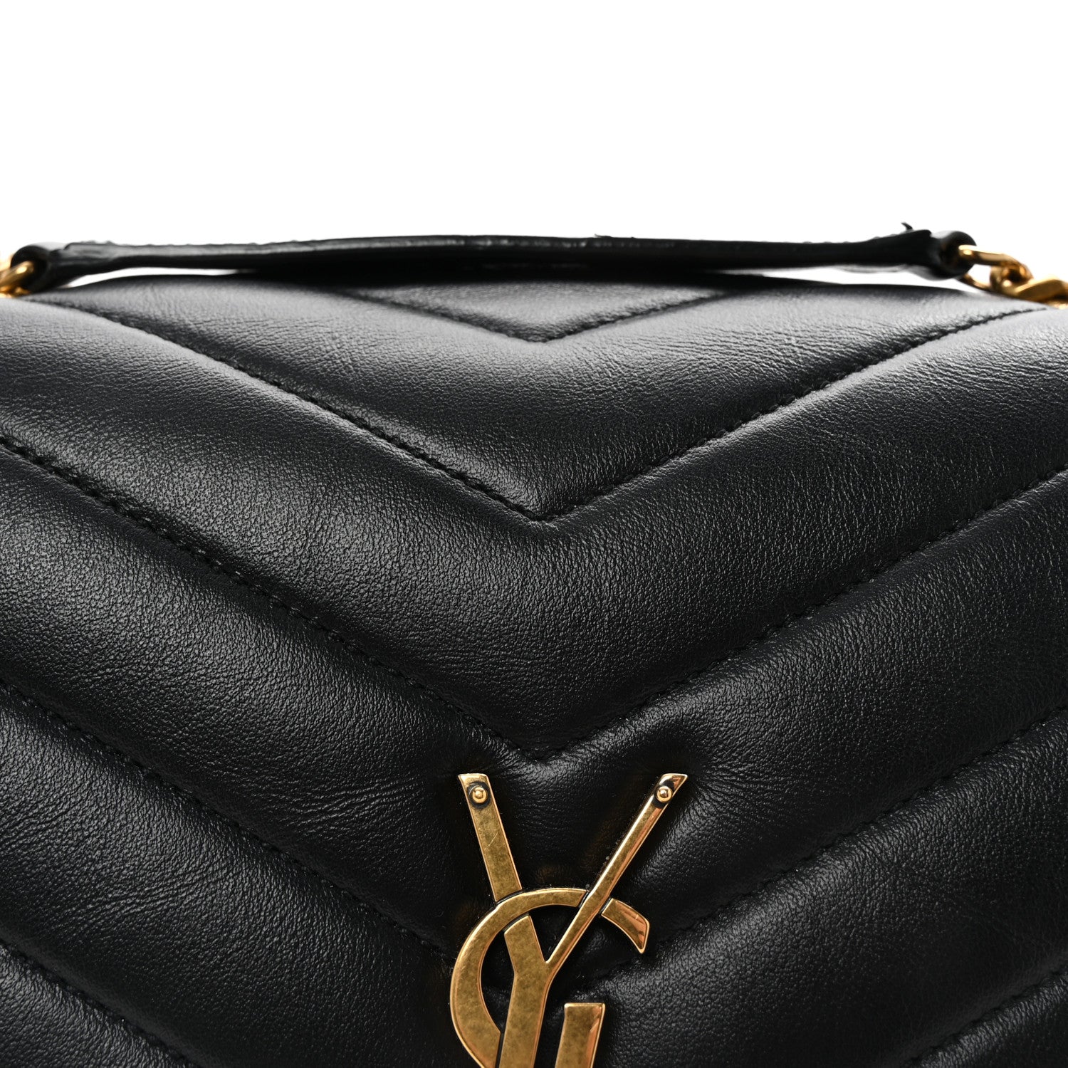 Saint Laurent Calfskin Y Quilted Monogram Medium Loulou Chain Satchel Black 7 of 9