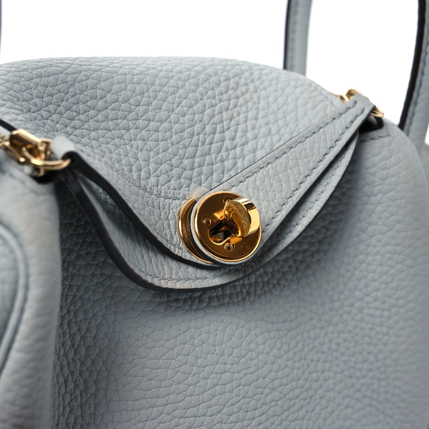 Hermes Taurillon Clemence Mini Lindy 20 Bleu Pale 13 of 13