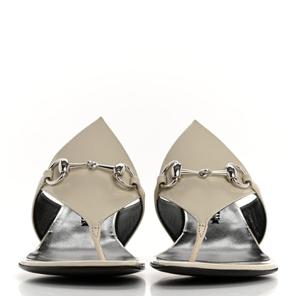 Gucci Patent Mariame Horsebit 55mm Mule Slide Sandals 39.5 Mystic White 3 of 9