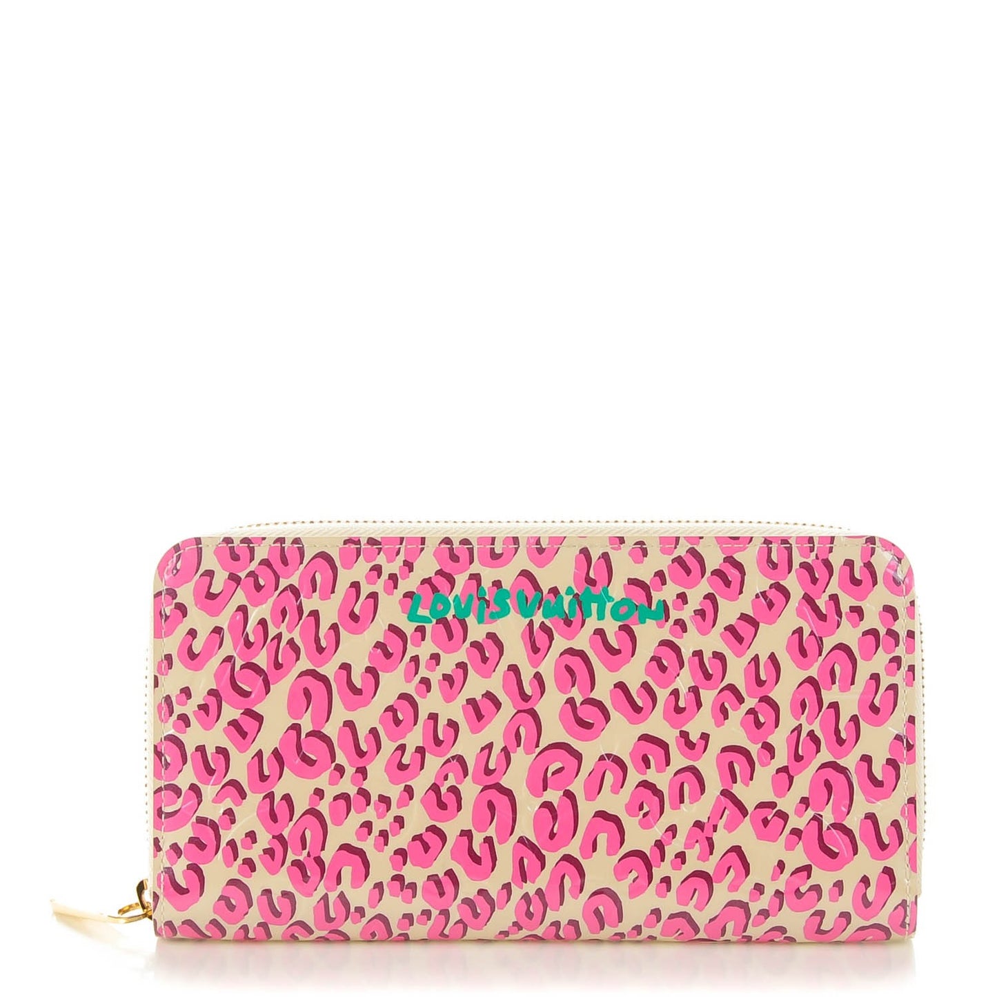 Vernis Leopard Zippy Wallet Blanc Corail