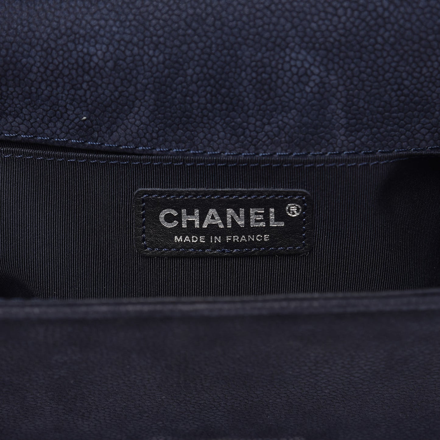 Iridescent Caviar Quilted Medium Boy Flap Navy