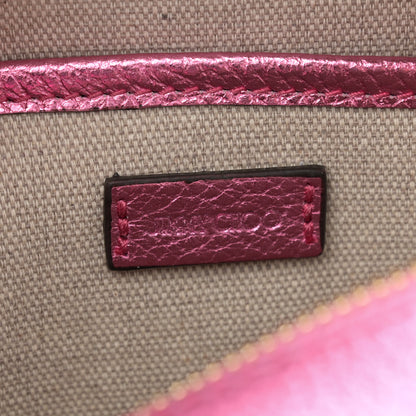 Jimmy Choo Metallic Calfskin Logo Camera Bag Peony 6 of 11