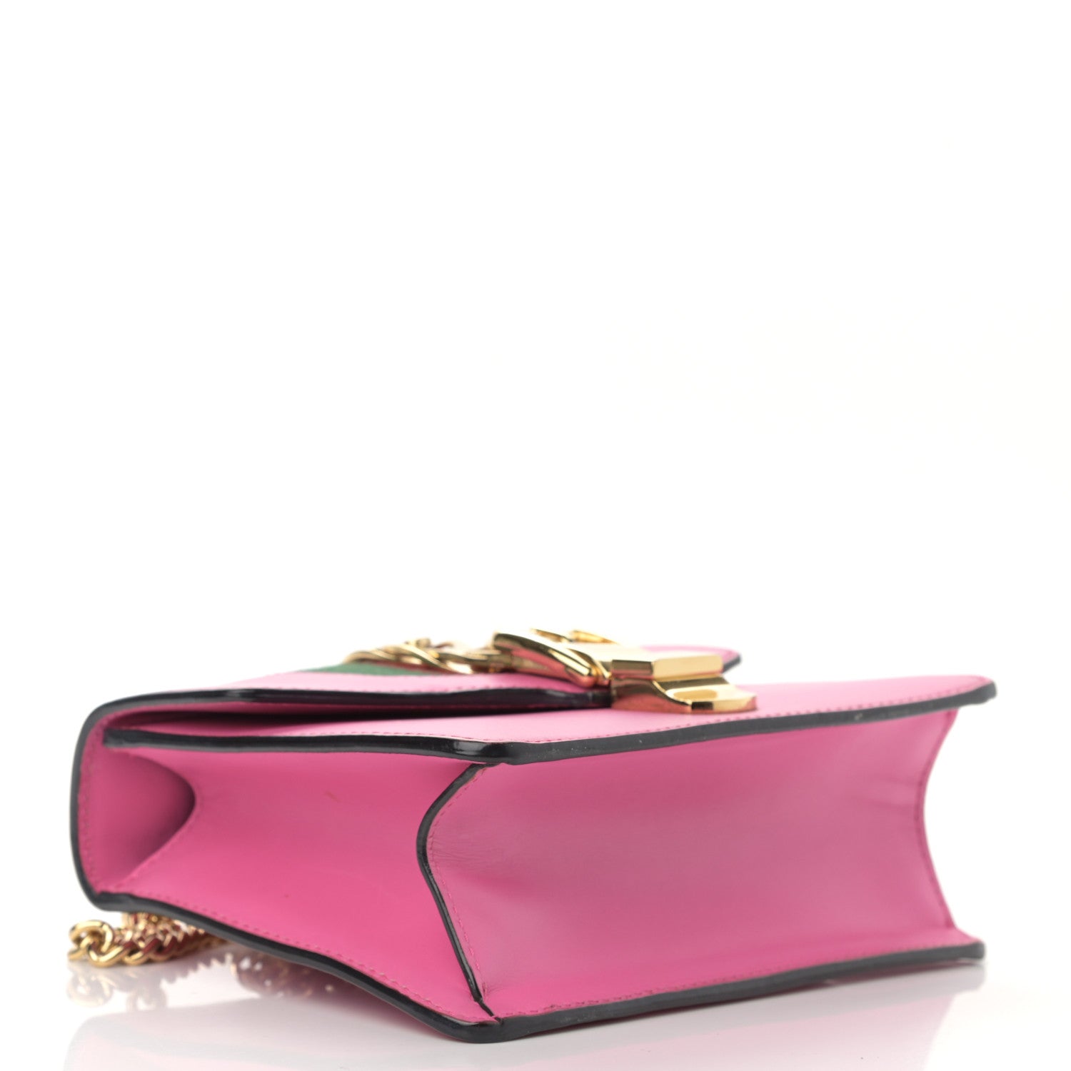 Gucci Vitello Fontanella Web Mini Sylvie Chain Shoulder Bag Pink Tropical Flower 4 of 17