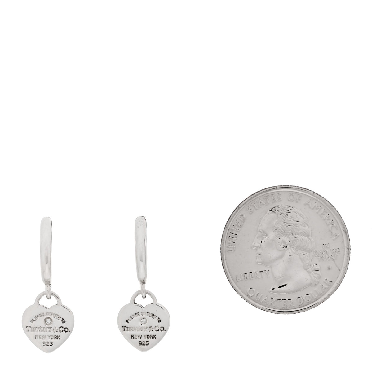 Sterling Silver Diamond Mini Return To Tiffany Heart Hoop Earrings