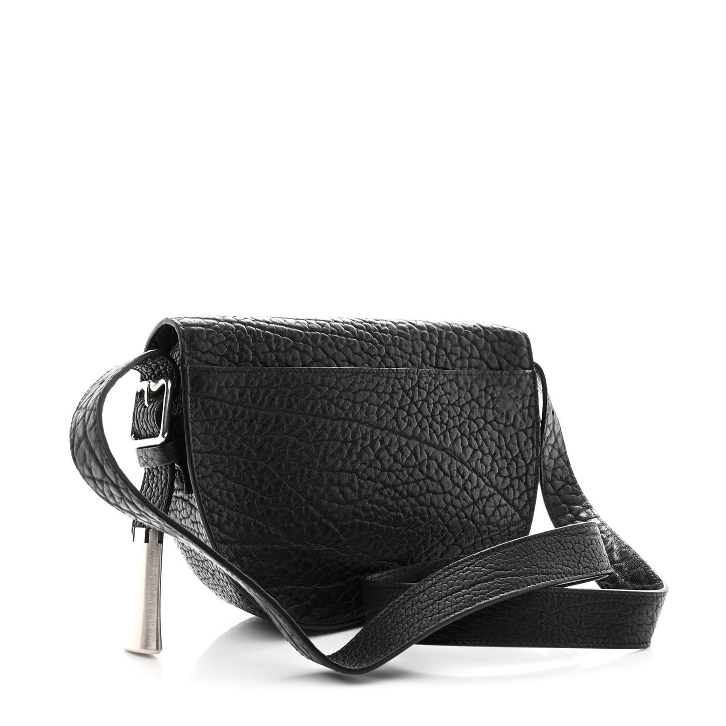 Grain Calfskin Small Chess Satchel Bag Black