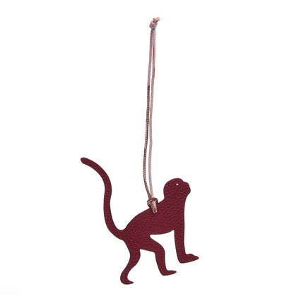 Hermes Togo Epsom Petit H Monkey Bag Charm Rubis Trench 1 of 5