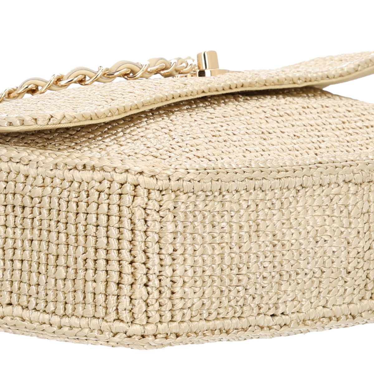 Chanel Braided Raffia Small Coco Beach Flap Beige 8 of 9