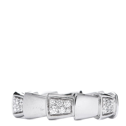 Bulgari 18K White Gold Diamond Serpenti Band Ring 56 7.5 2 of 6