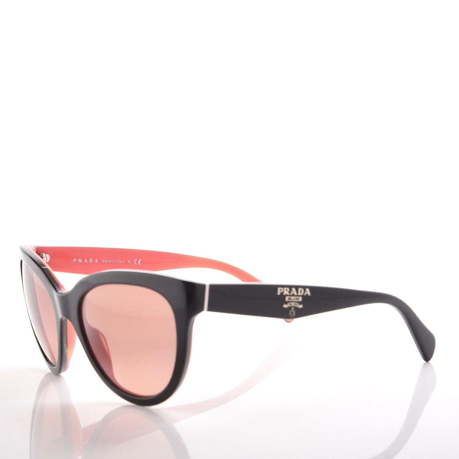 PRADA キャットアイサングラス ブラック/ピンク SPR05P-A Prada Cat Eye Sunglasses SPR 05P Black Pink 221796 – FASHIONPHILE