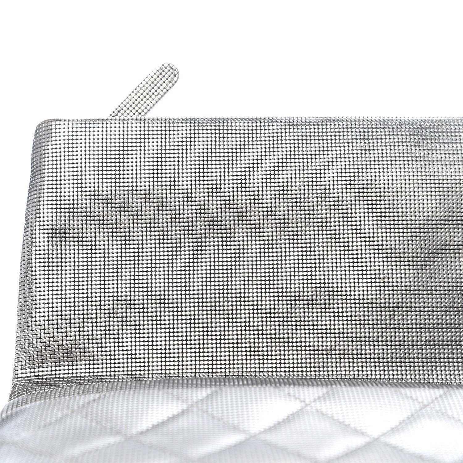 Chanel Metallic Calfskin Quilted Pixel Effect CC Beauty Clutch Silver 8 of 13