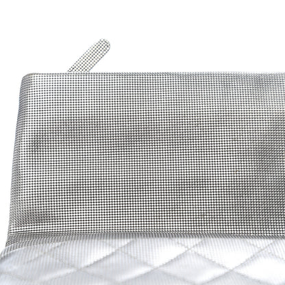 Chanel Metallic Calfskin Quilted Pixel Effect CC Beauty Clutch Silver 8 of 13