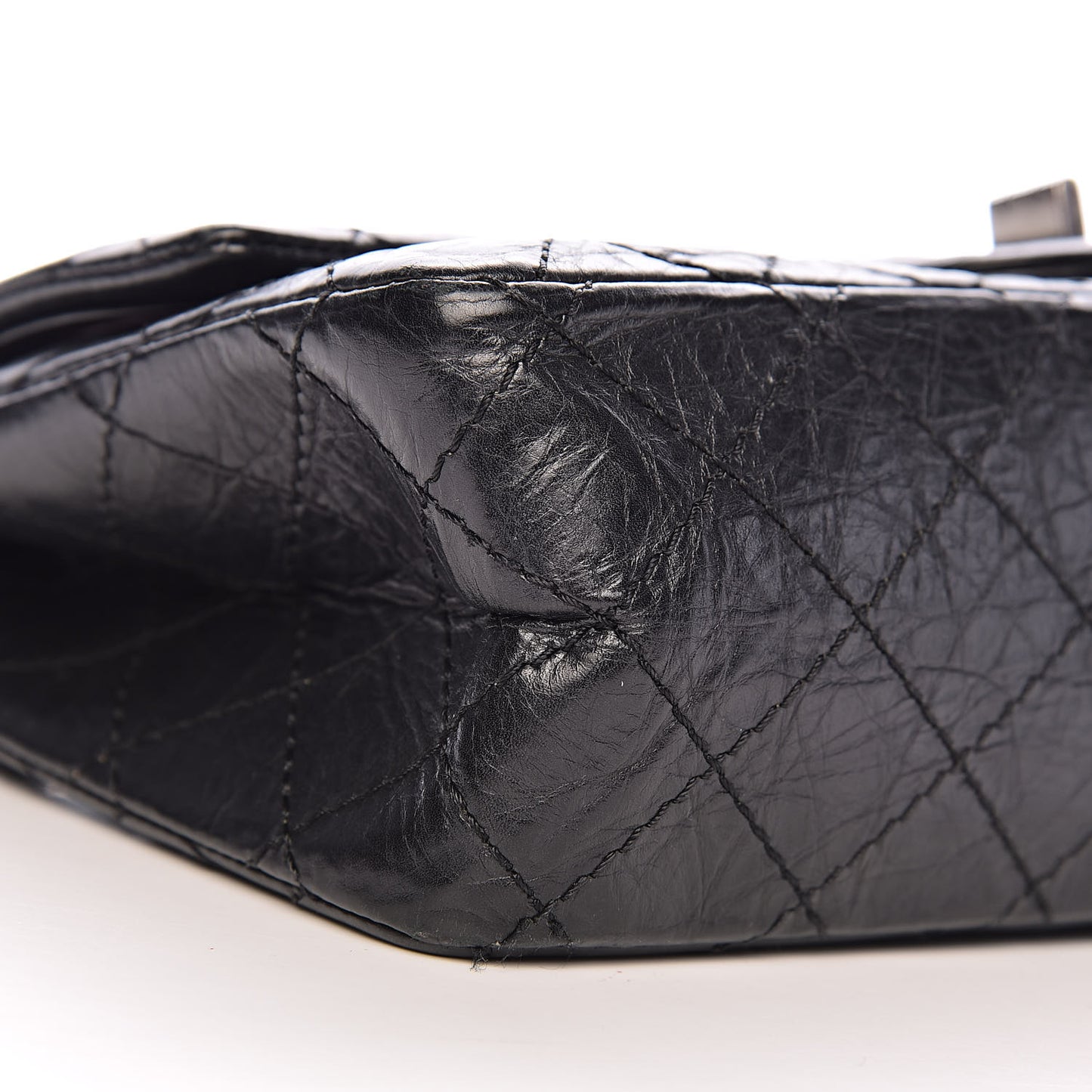 Aged Calfskin Quilted 2.55 Reissue 225 Flap Black
