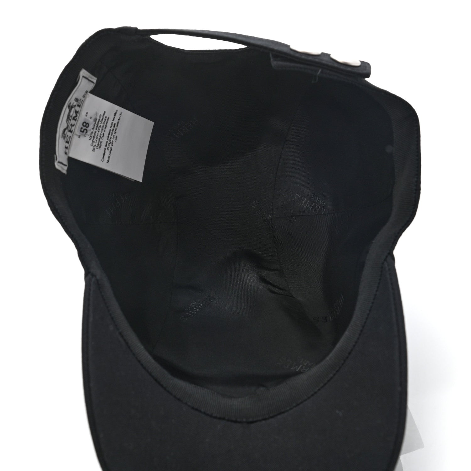 Hermes Cotton Miles H Circle Hat 58 Black 7 of 7