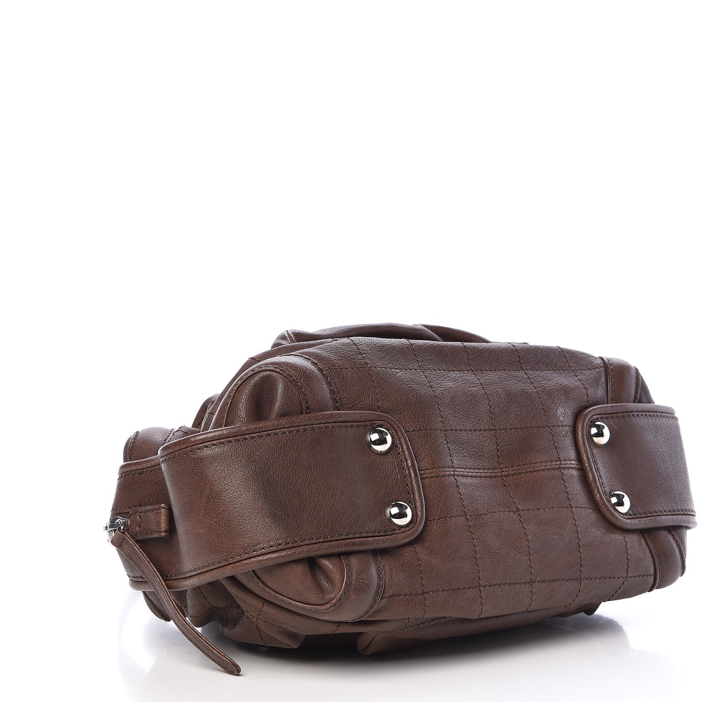Calfskin Stitched Outdoor Ligne Bowler Brown
