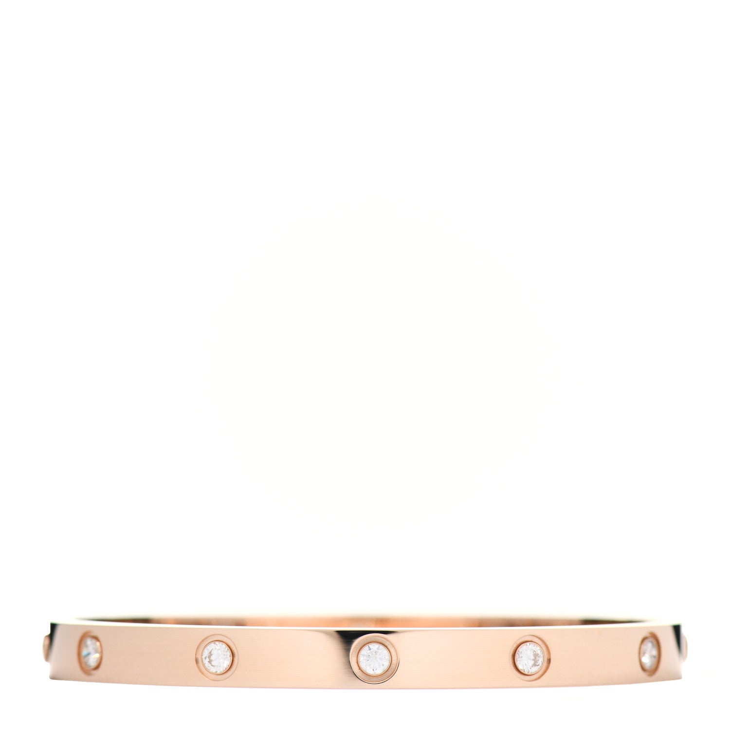 Cartier 18K Pink Gold 10 Diamond LOVE Bracelet 18 1 of 5