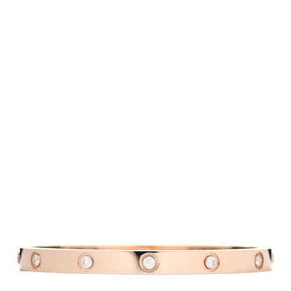 Cartier 18K Pink Gold 10 Diamond LOVE Bracelet 18 1 of 5