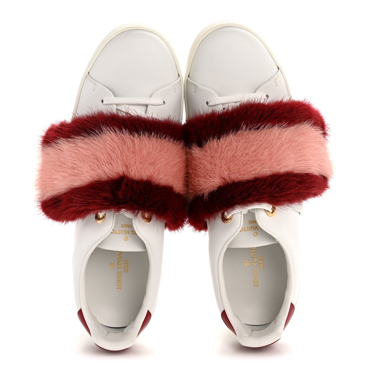 Louis Vuitton Calfskin Mink Fur Frontrow Sneakers 41 White 2 of 9