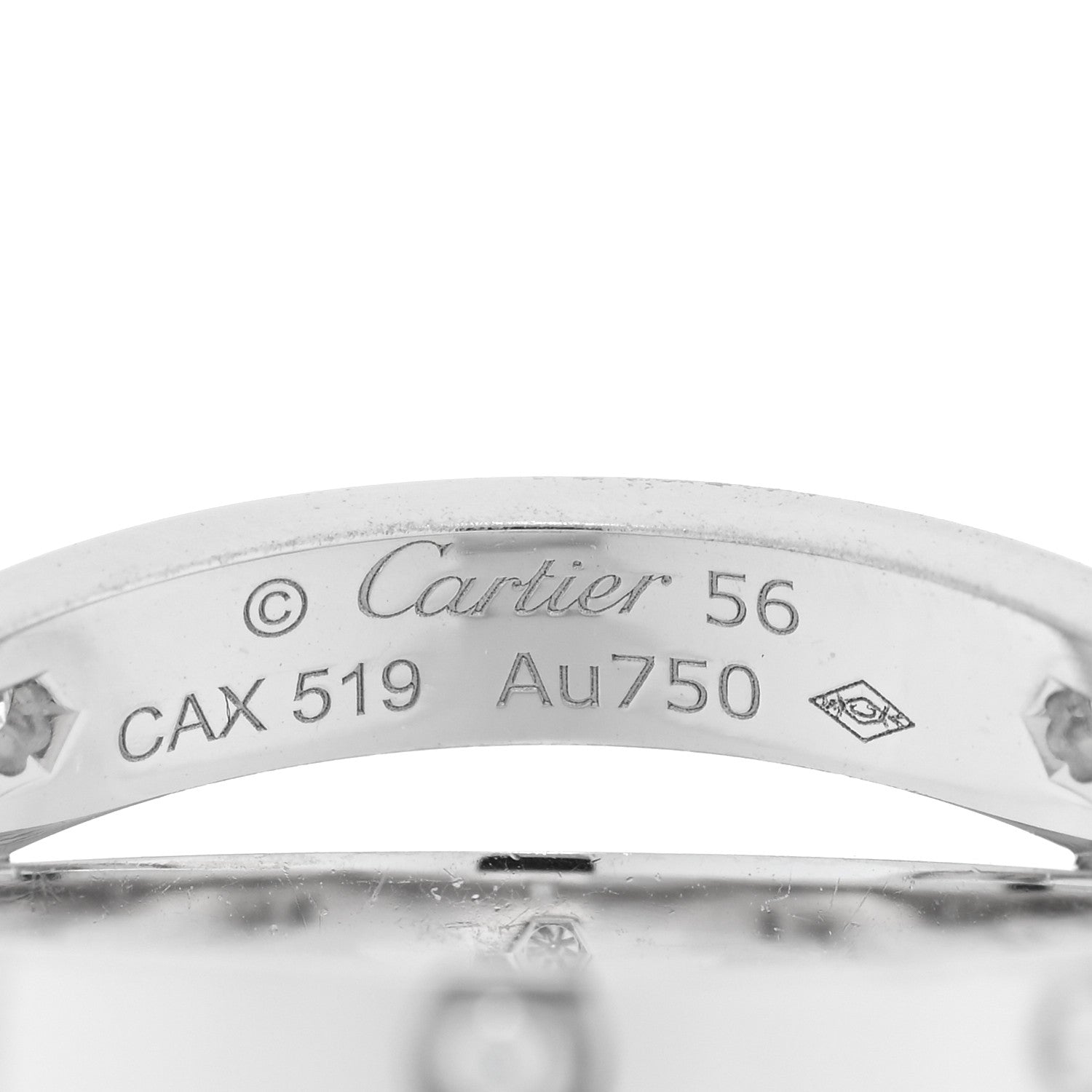 Cartier 18K White Gold 6 Diamond LOVE Ring 56 7.5 4 of 4
