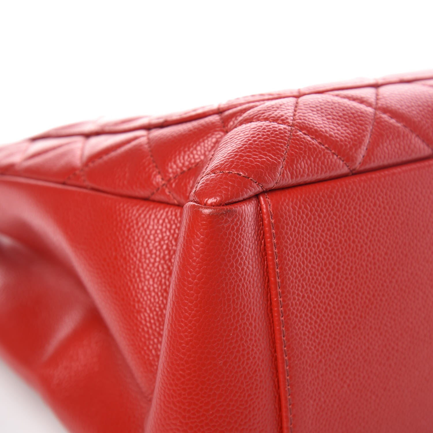 Chanel Caviar Quilted Grand Shopping Tote GST Red 14 of 17