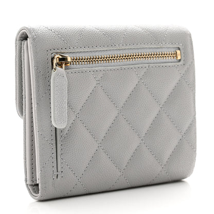 Chanel Caviar Quilted Compact Flap Wallet Grey 3 of 8