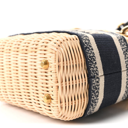 Christian Dior Wicker Oblique Mini Lady Dior Bag Blue 10 of 11
