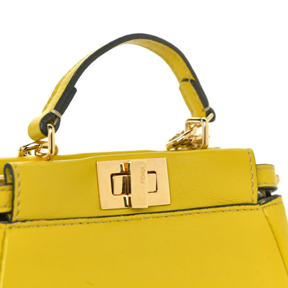 Fendi Shiny Nappa Micro Peekaboo Iconic Satchel Lime 10 of 11