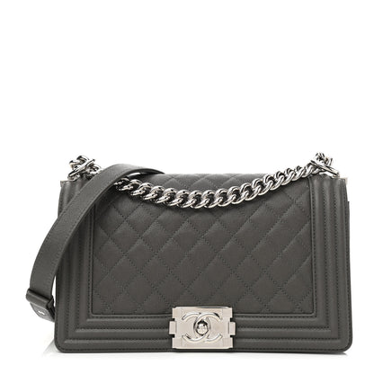 Chanel Caviar Quilted Medium Boy Flap Grey 1 of 9