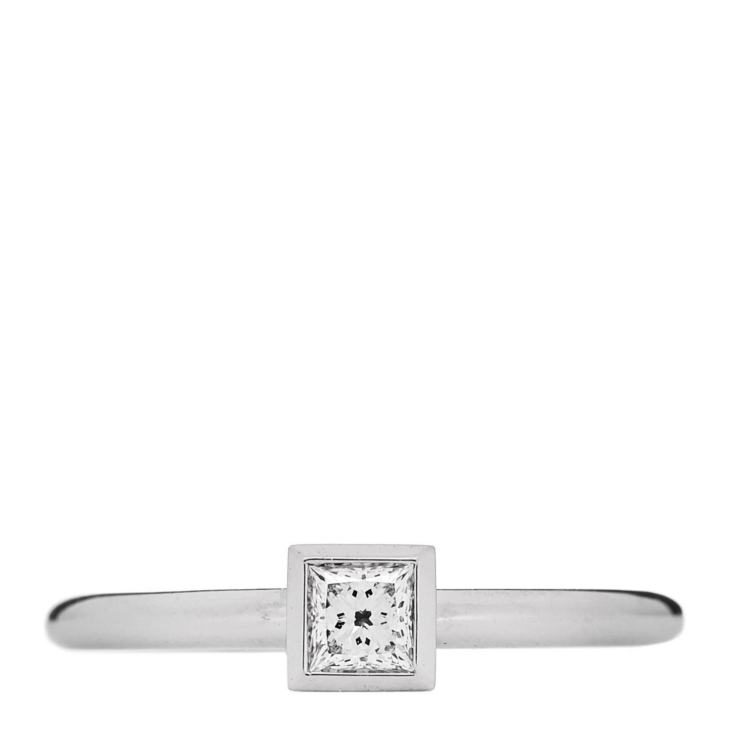 Tiffany Platinum Diamond .15ct Princess Cut Engagement Ring 48 4.5 1 of 6