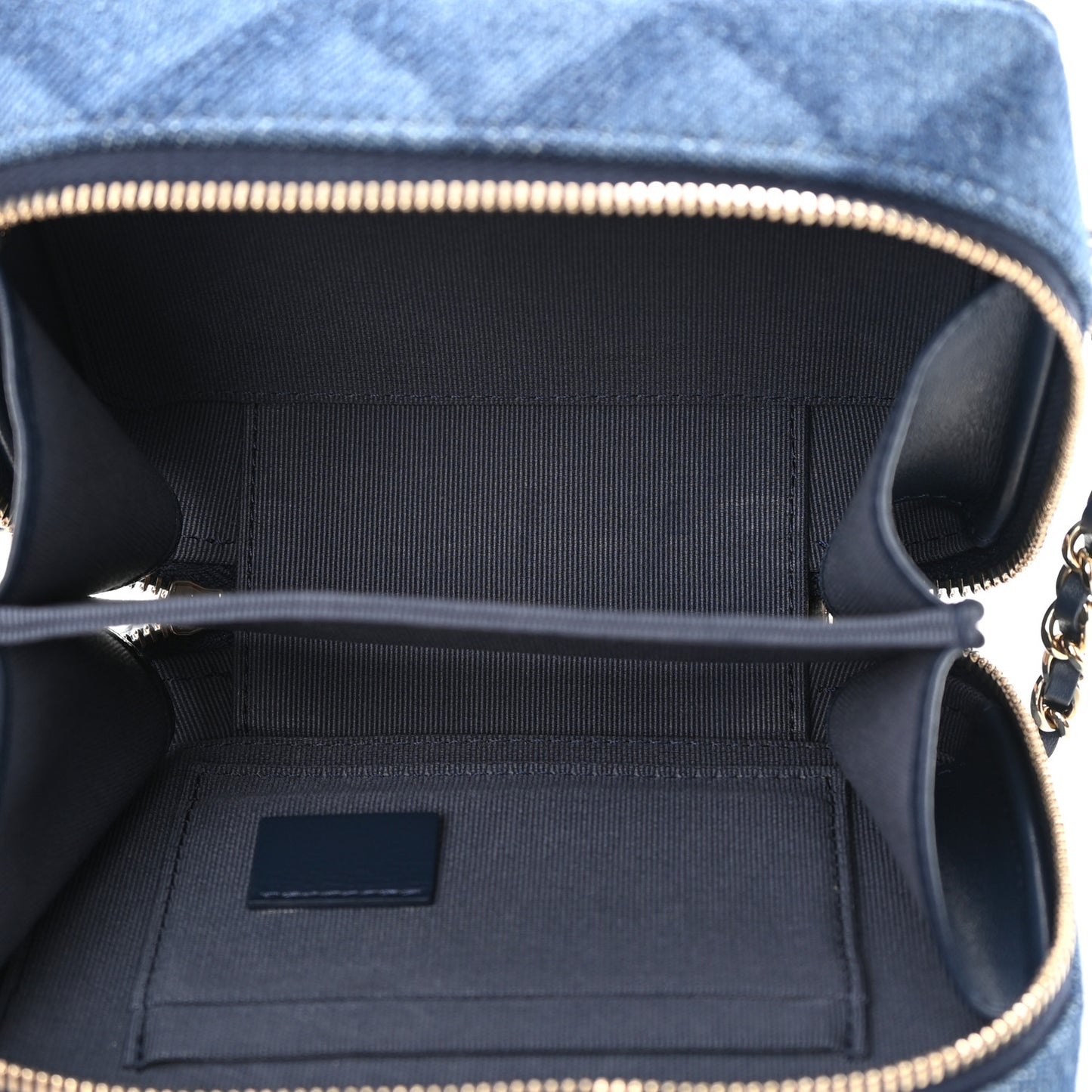 Printed Denim CC Camera Case Blue