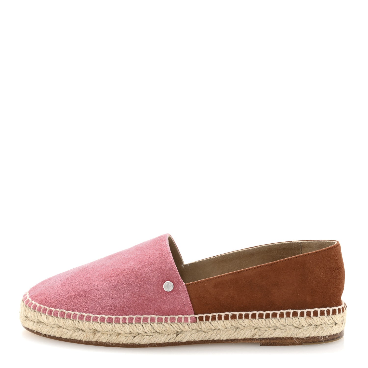 Hermes Suede Goatskin Womens Joven Espadrilles 38 Rose De Venise Gold 1 of 9