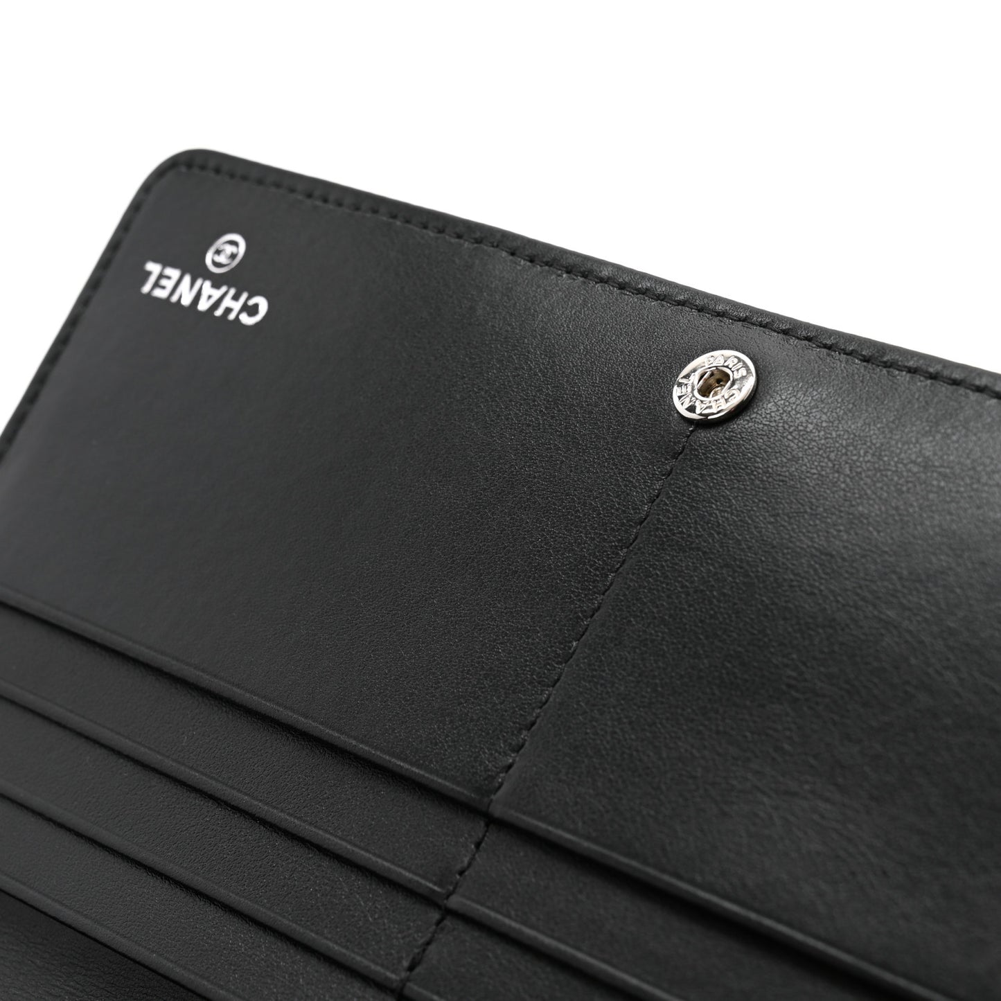 Grained Calfskin Quilted Long Zipped Wallet So Black