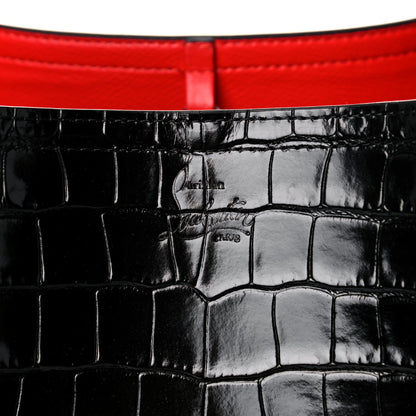 Christian Louboutin Crocodile Embossed Calfskin Spiked Small Cabarock Shopper Tote Black 10 of 10