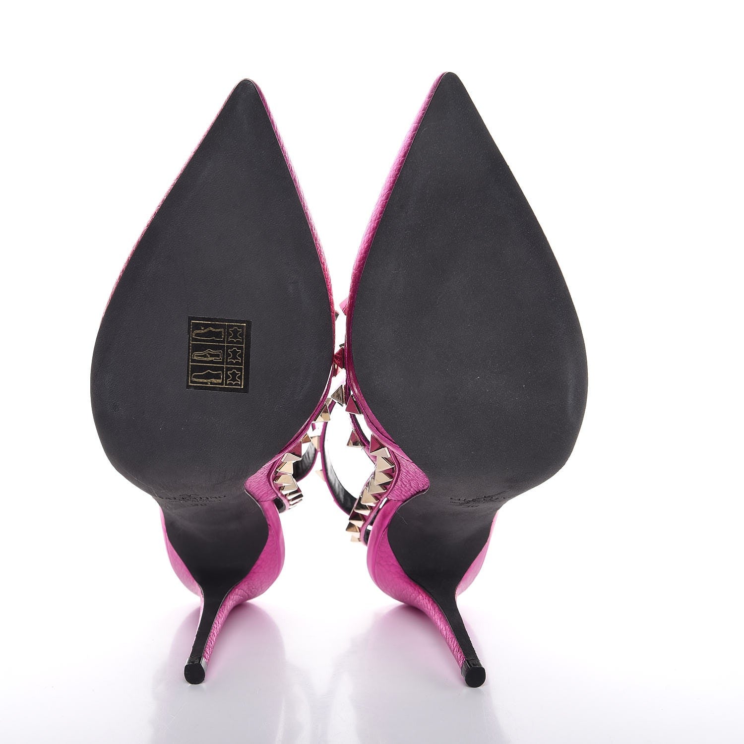 Valentino Garavani Metallic Pebbled Calfskin Rockstud Ankle Strap Pumps 36 Peony 5 of 8