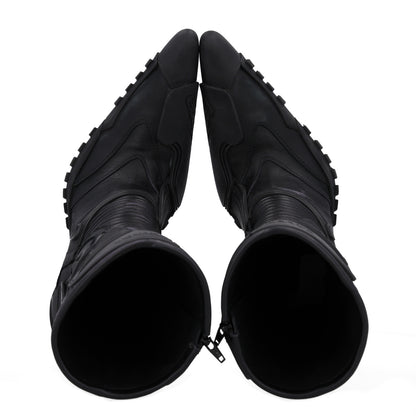 Balenciaga Calfskin Distressed Biker Boots 39 Black 4 of 11