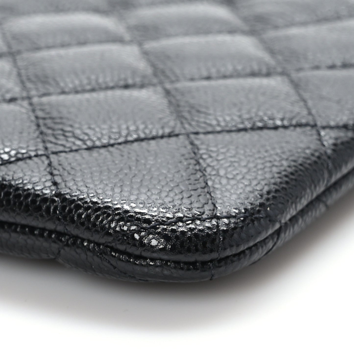 Caviar Quilted Cosmetic Case Black