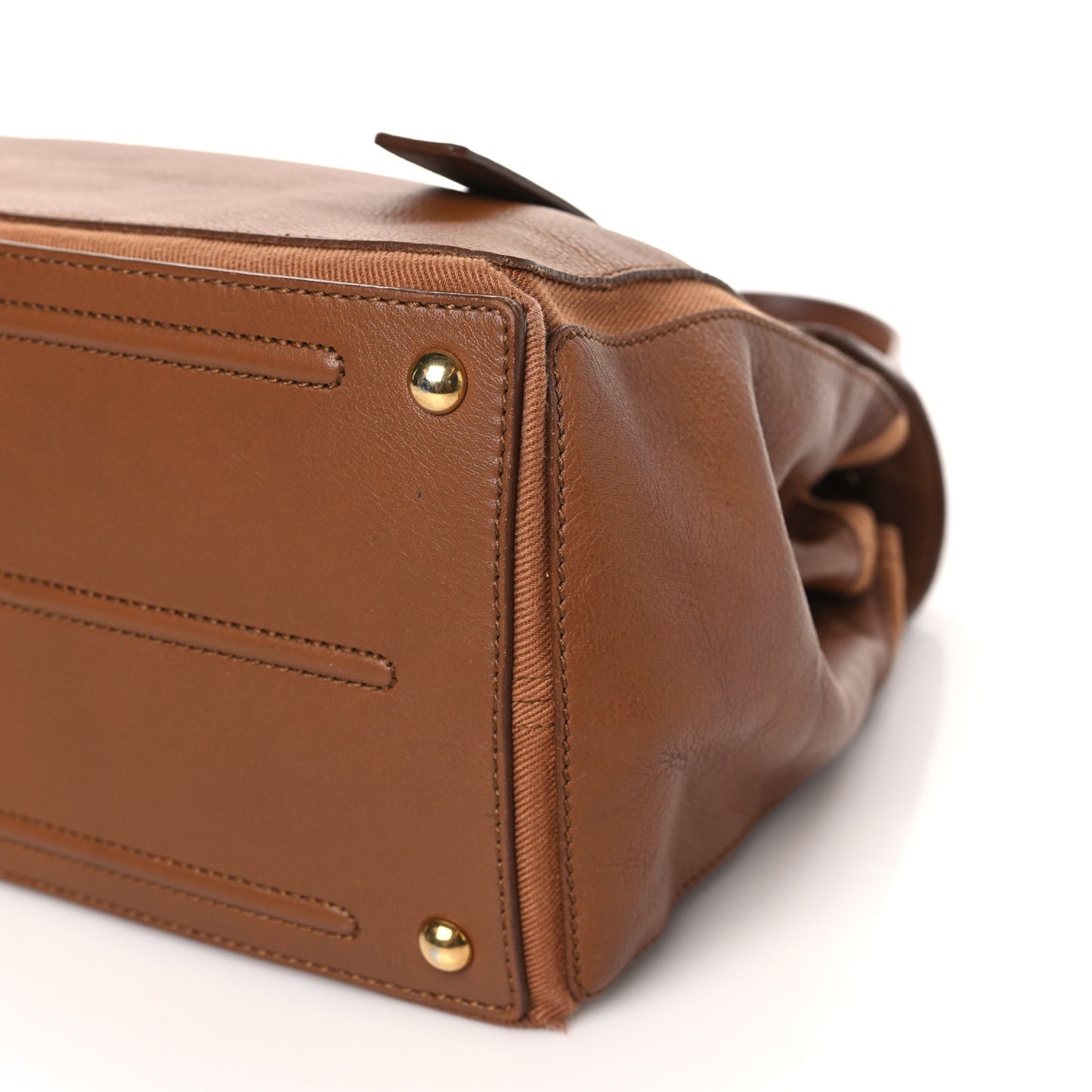 Calfskin Canvas Medium Muse Two Brown