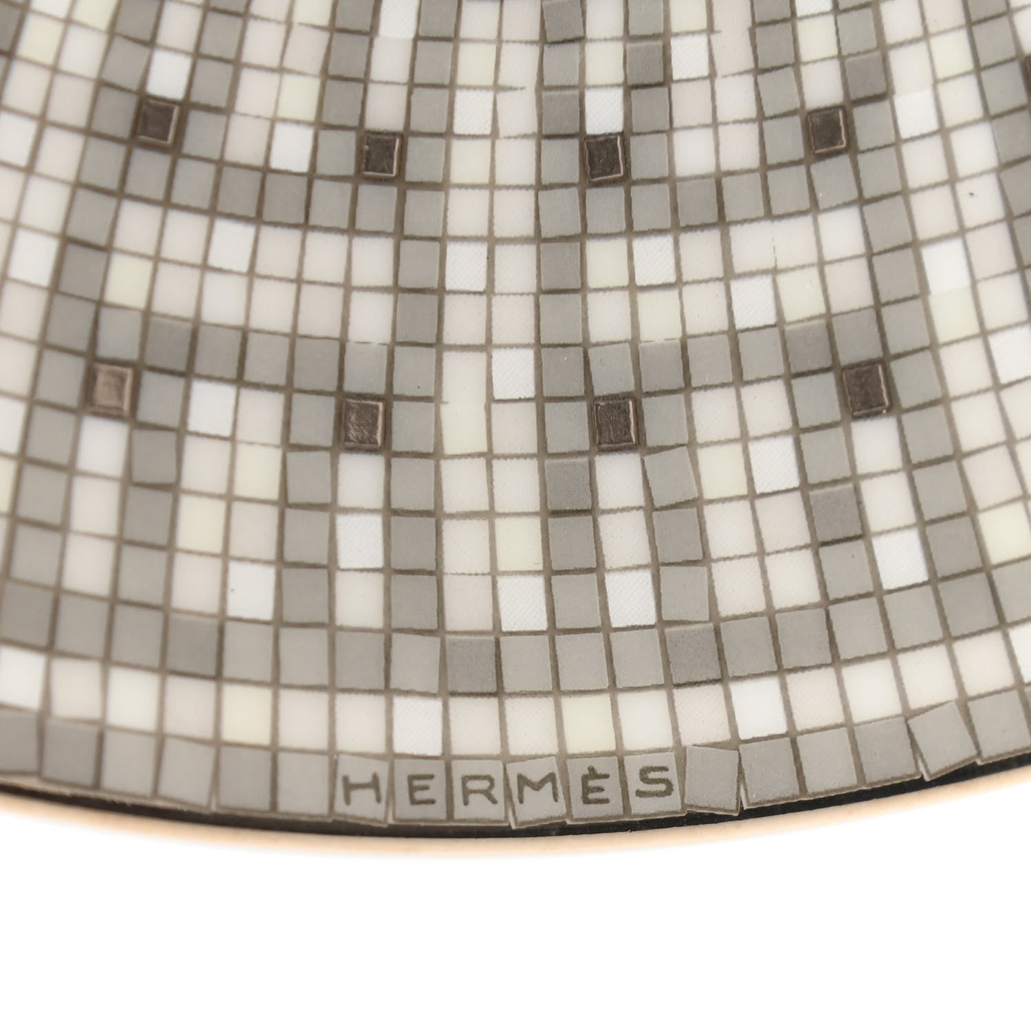 Hermes Porcelain Mosaique au 24 Platine Dessert Plate 8.3 6 of 7