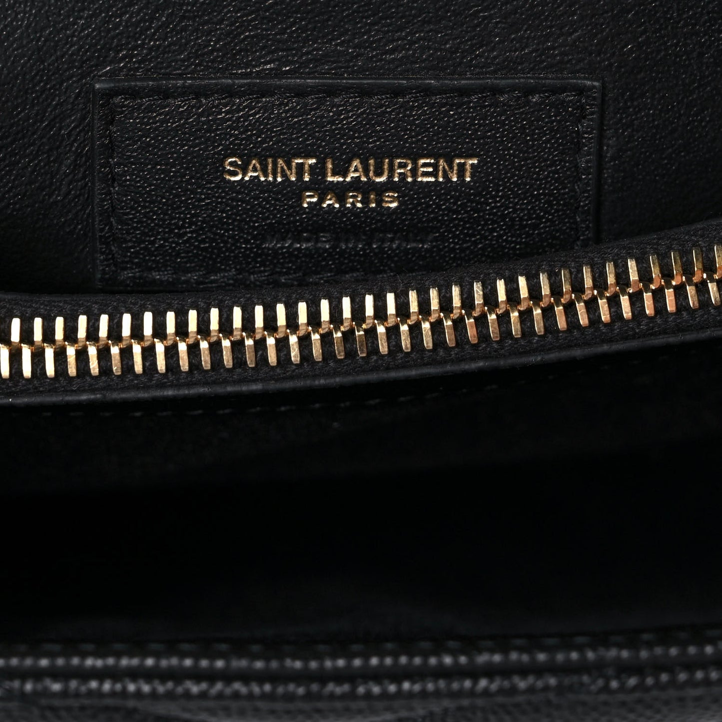 Grain de Poudre Calfskin Y Quilted Monogram Small Loulou Chain Satchel Black