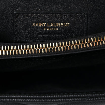 Saint Laurent Grain de Poudre Calfskin Y Quilted Monogram Small Loulou Chain Satchel Black 7 of 12