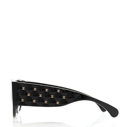 Chanel Acetate Quilted CC Pilot Sunglasses 71465 Black 3 of 8