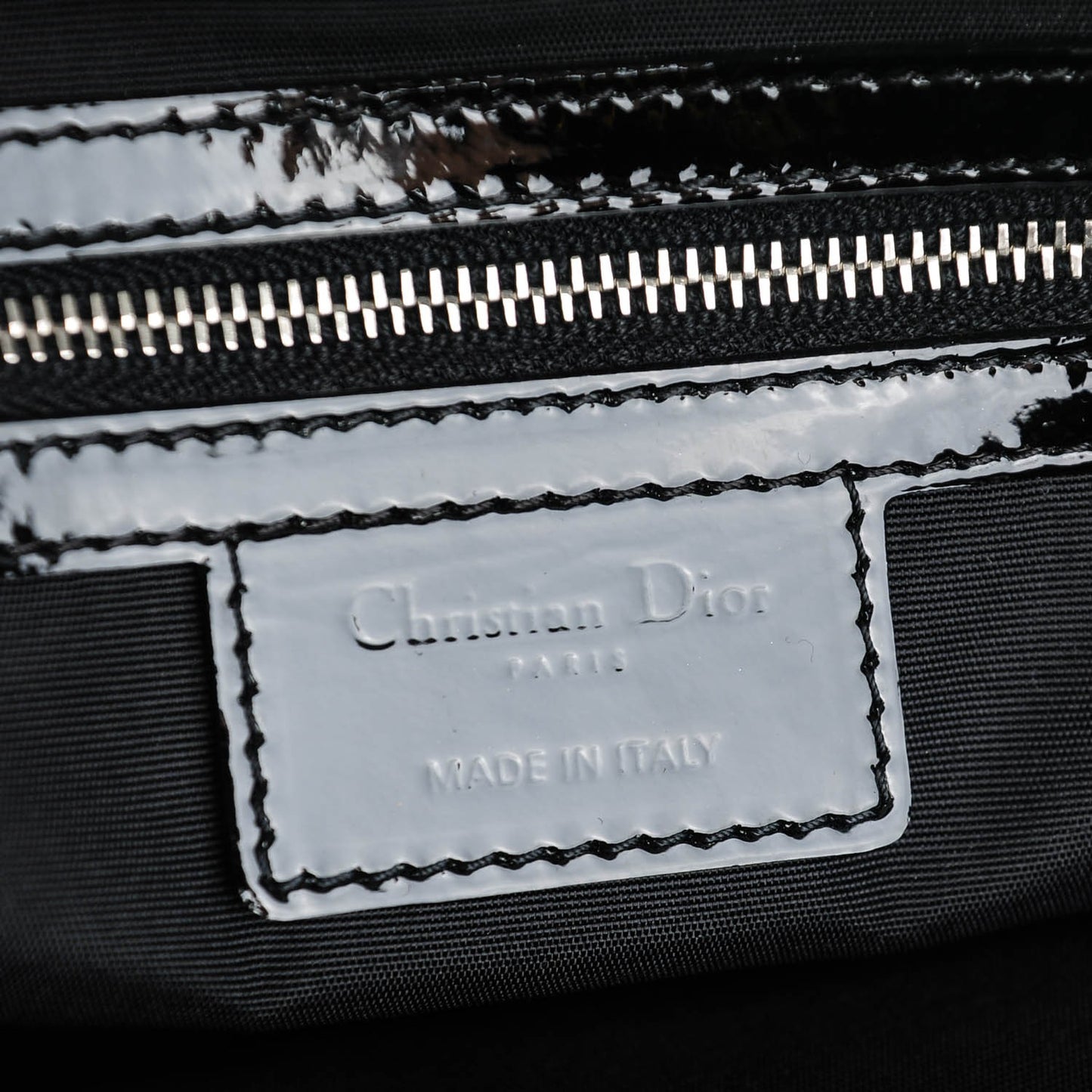Patent Cannage Large Dior Soft Shopping Tote Black