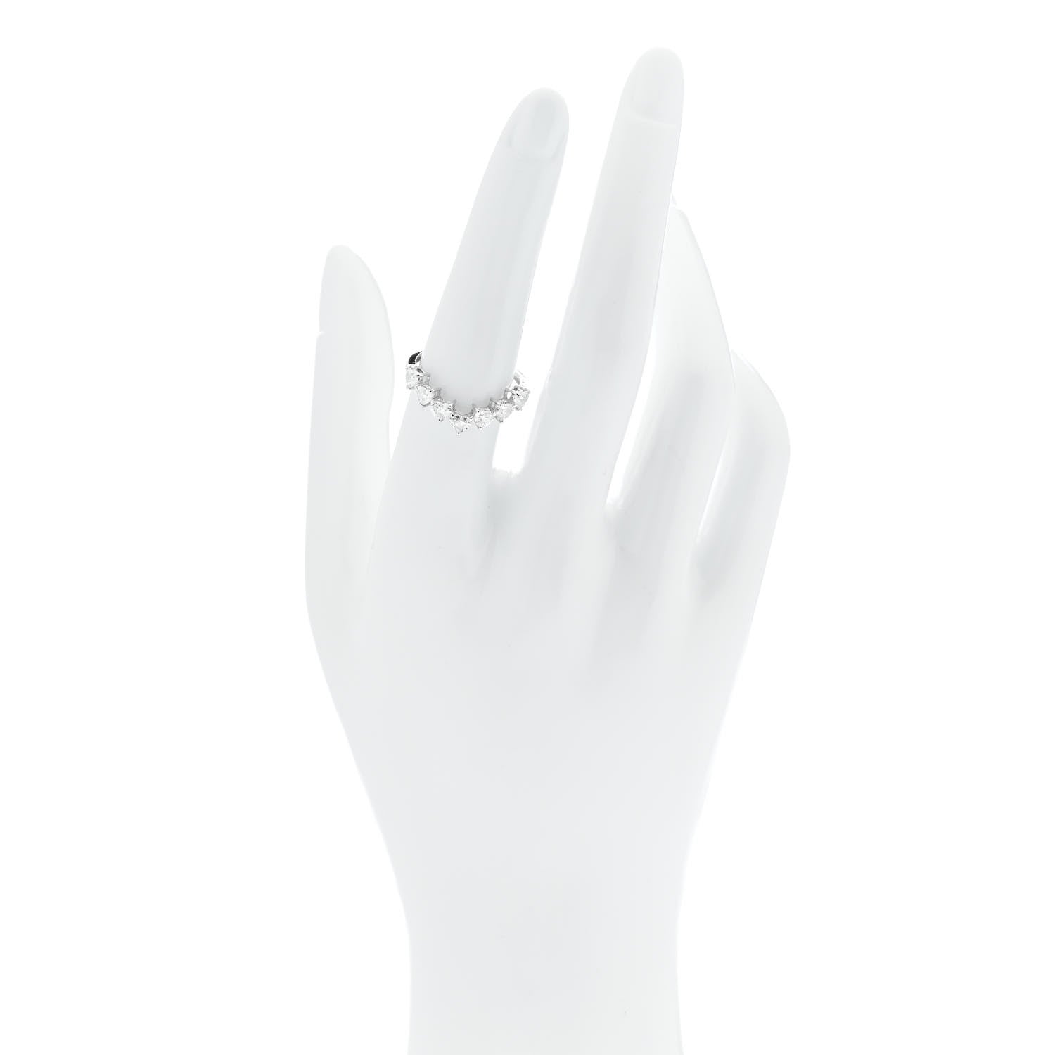 Parker & West by FASHIONPHILE 18K White Gold Diamond 1.00ctw Heart Cut Curved Ring 54 7 2 of 9