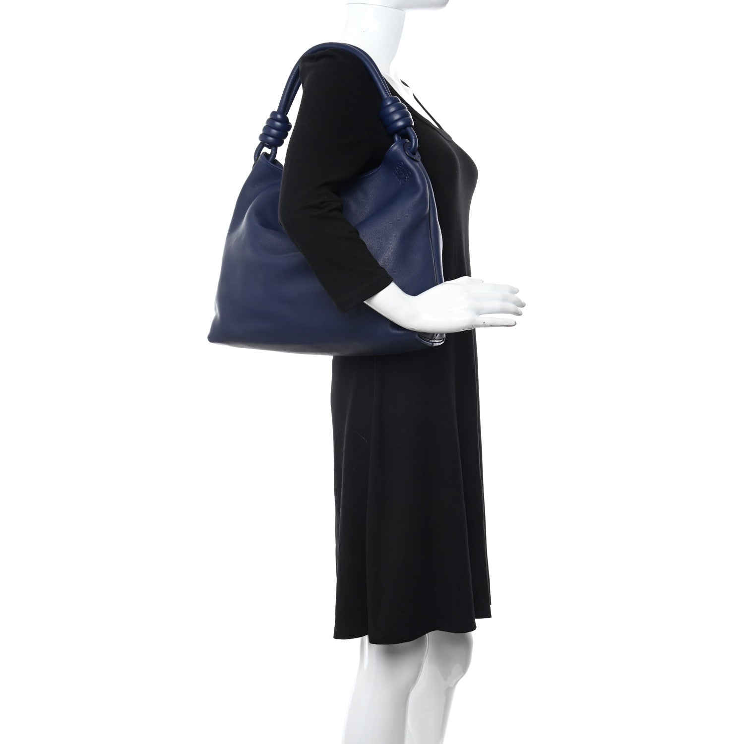 Loewe Calfskin Small Flamenco Knot Hobo Navy 3 of 9