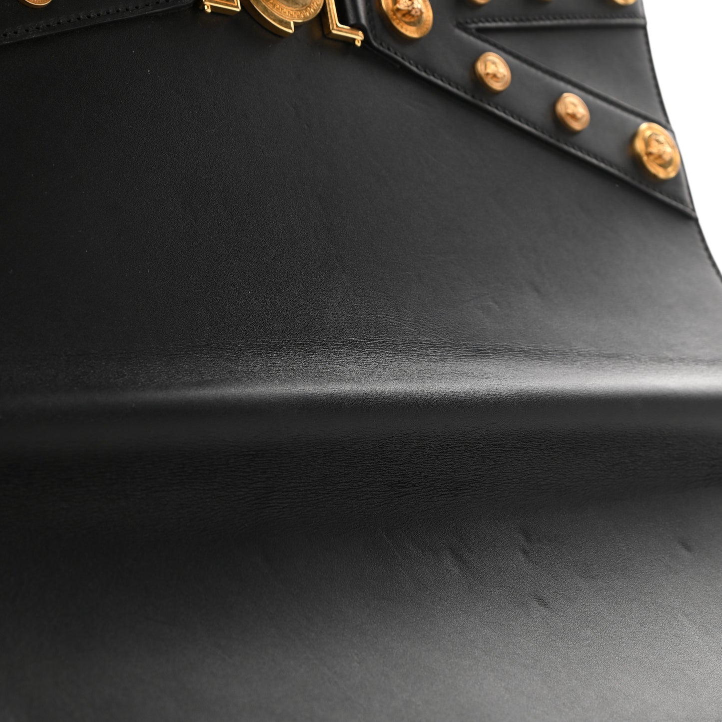 Calfskin Medallion Tribute Clutch Black